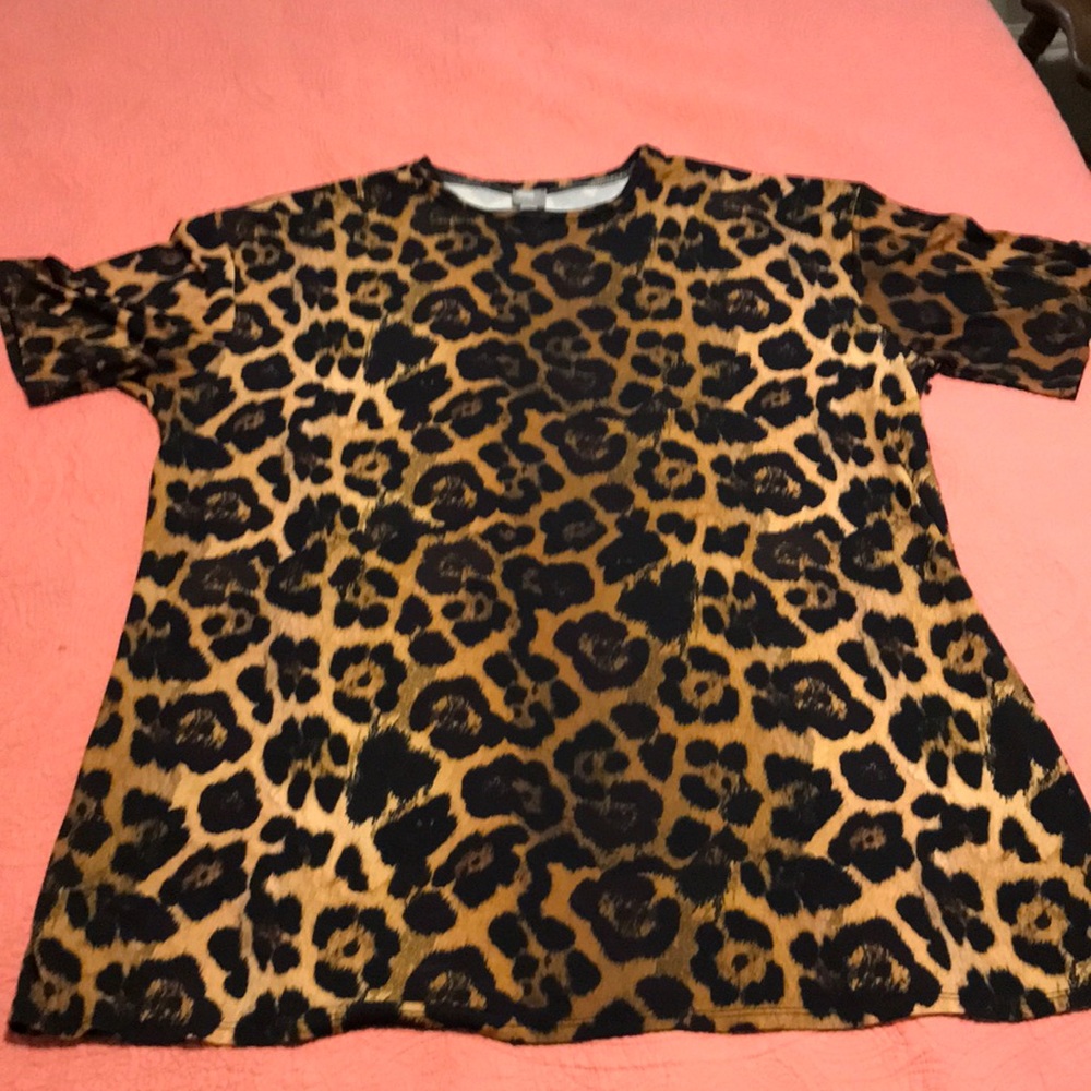 ASOS leopard print shift dress size 14